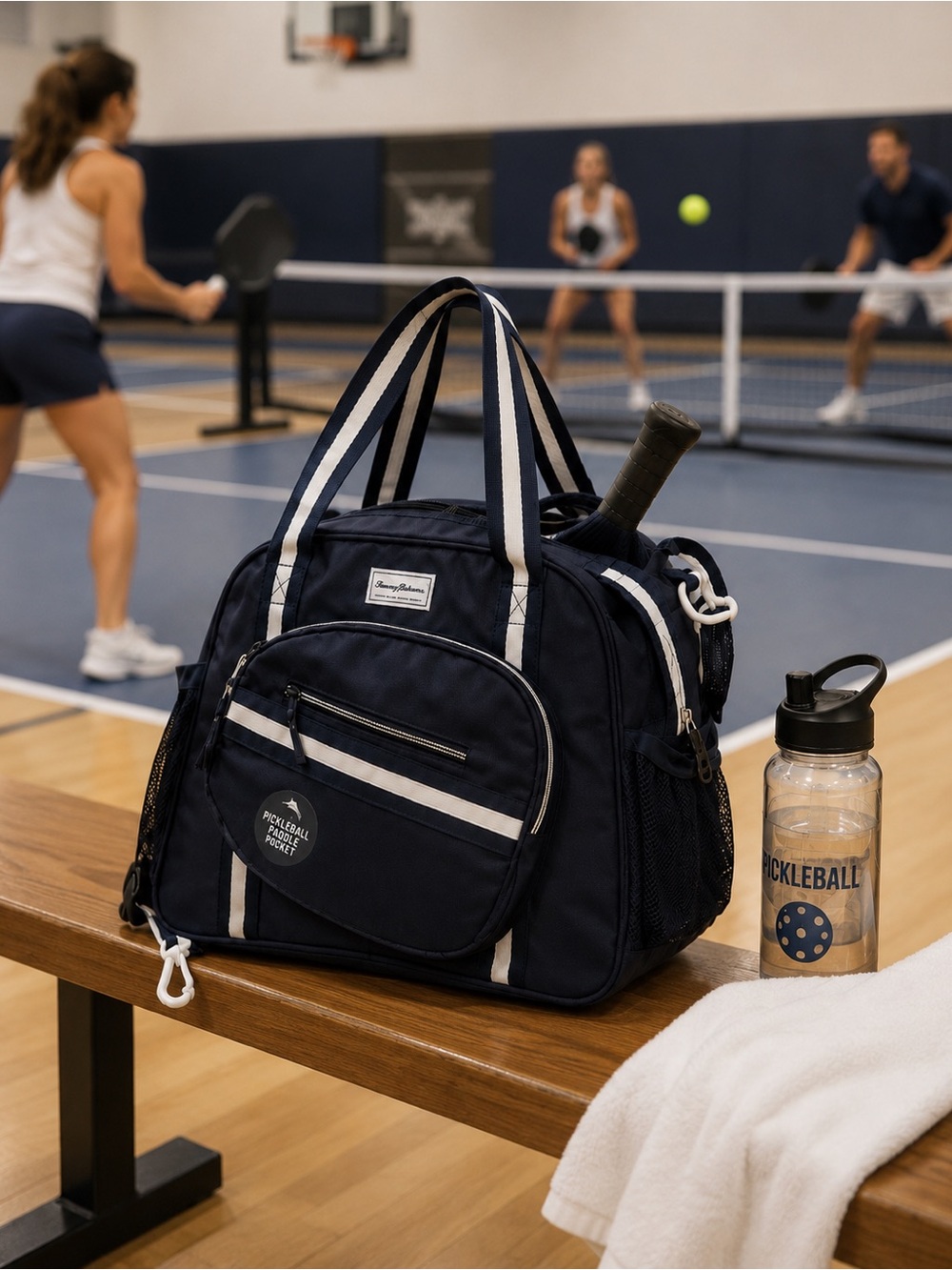 Navy Blue Pickleball Sports Tote Bag